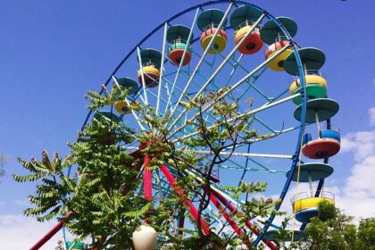 Huge Ferris wheel in one of the famous theme parks in TamilNadu, the VGP Universal Kingdom