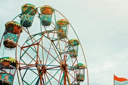 A glimpse of a giant colourful ferris wheel at the famous leisure hub of Maharashtra.