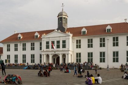 Wide angle view of the Jakarta History Museum at Fatahillah Square