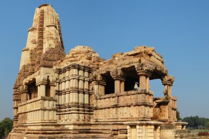 A glimpse of a majestic temple exuding intricate architecture and historical allure.