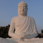 Peaceful view of Buddha Garden in Latur, with statues and serene natural surroundings.