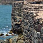 Aerial view of the historic Sindhudurg Fort in Malvan, surrounded by the Arabian Sea.