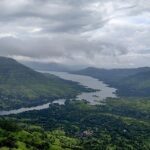 A panoramic view of a lush green landscape from Mahabaleshwar in Satara, Maharashtra