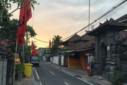 Beautiful street in Seminyak, Bali.