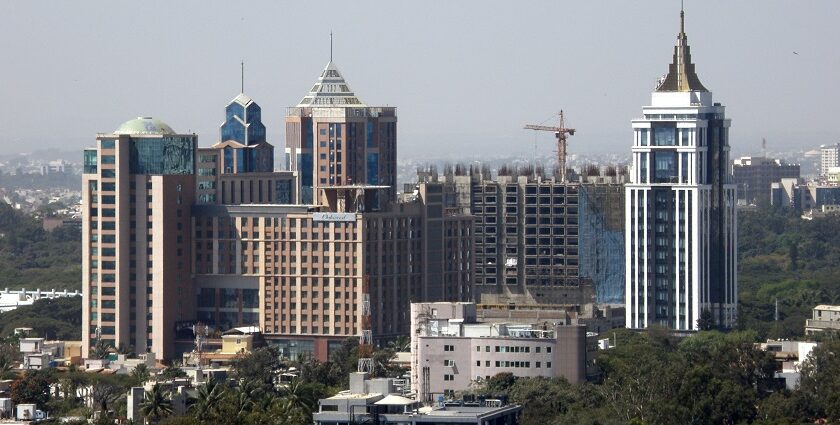 Landscape view of the UB City, famous for its luxury complexes and dining options.