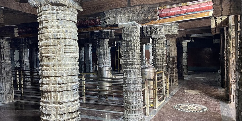 The unique architectural style of Thirubuvanam Temple, one of the best Chola Temples.