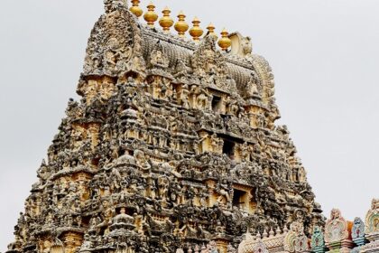 Majestic architecture of the beautiful Thirunallar Temple in Tamil Nadu