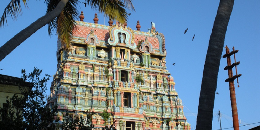 Thiruppullani Adi Jagannatha Perumal Temple in India amidst the scenic landscape of Tamil Nadu