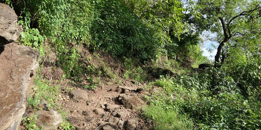 Trail leading to Tiger Hill Point, a scenic spot near Rajmachi Fort in Maharashtra.