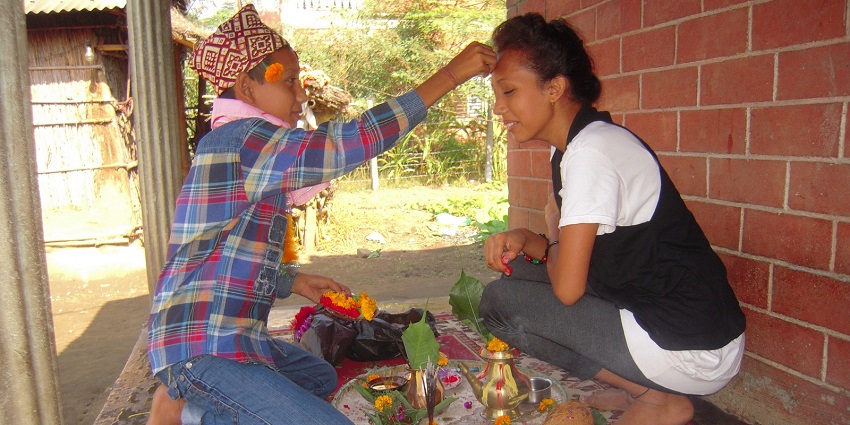 Celebrating Harvest festival of Sikkim, Tihar.