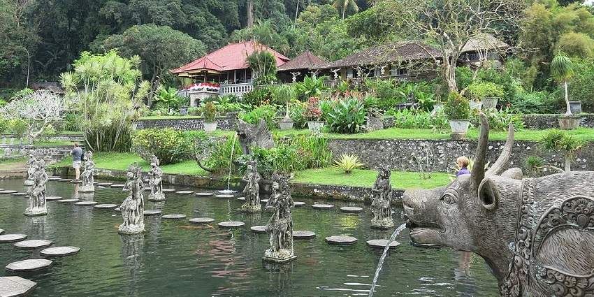 A picture of Tirtagangga Water Palace in Bali, fabulous water gardens and sculptures