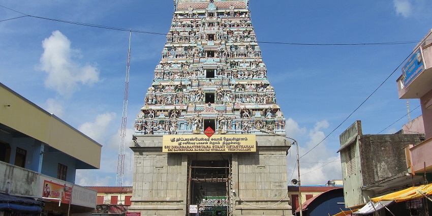 A glimpse of the designs and vibrant colours - one of the navagraha temples in Kumbakonam.