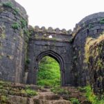 A view of a famous tourist attraction exuding historical significance in Maharashtra.