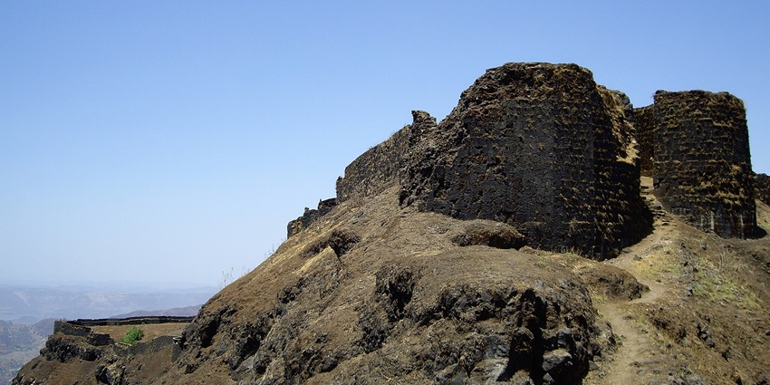 Entrance to Torna Fort, with ancient stonework, one of the best place near Malhargad Fort.