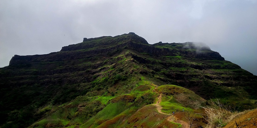 View of Torna Fort, known as Kille Prachangad, a tourist attraction in Maharashtra.