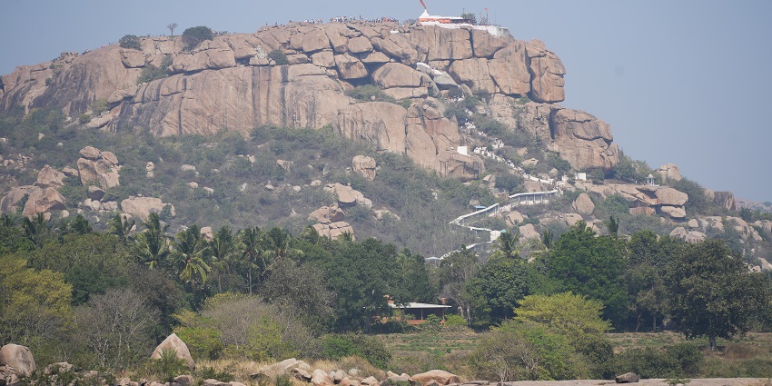 Anjaneya Hill, a spiritual trek leading to Hanuman Temple with stunning views of Hampi.