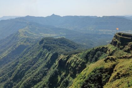 A picture of Maharashtra's Western Ghats with trekking forts dotting the landscape.