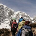 A glimpse of people walking through the rustic terrains soaking the beauty of natural.