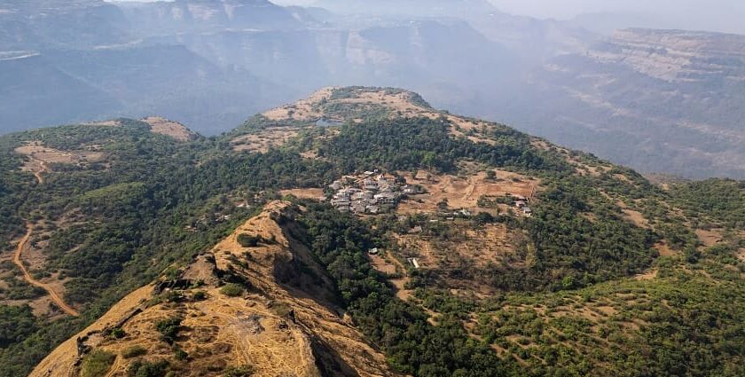 An image of a Rajmachi Fort which is one of the famous places for trekking in Pune.