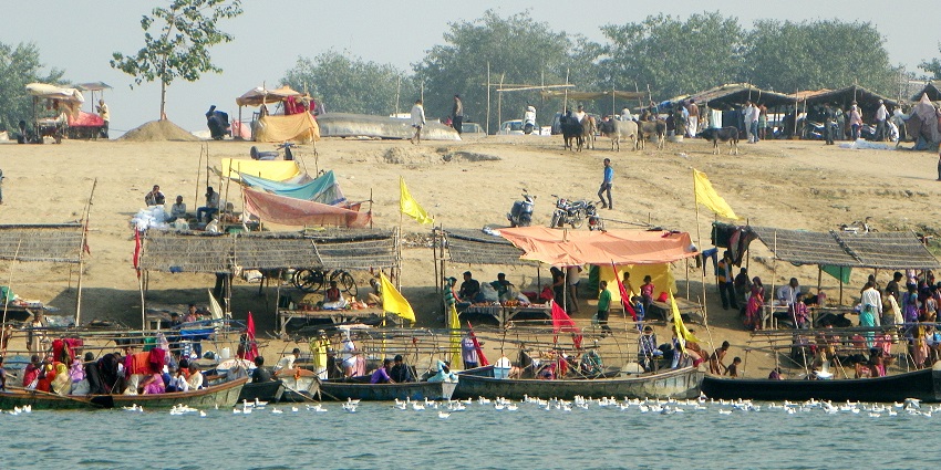Triveni River is a serene river merging three water bodies, surrounded by nature.