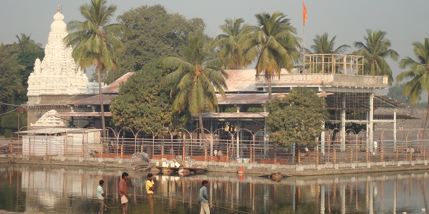 A distant view of Tuljapur temple, a popular destination near the Great Indian Bustard Wildlife Sanctuary
