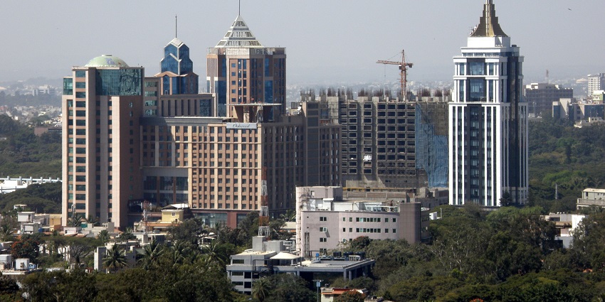 A mesmerising view of UB City, Bangalore's luxury shopping and dining destination.