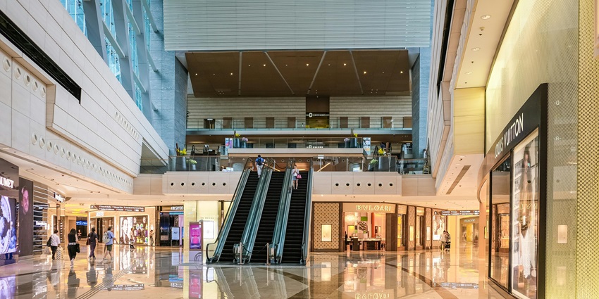 An inside view of the splendid UB City Mall, a famous tourist attraction in Karnataka.