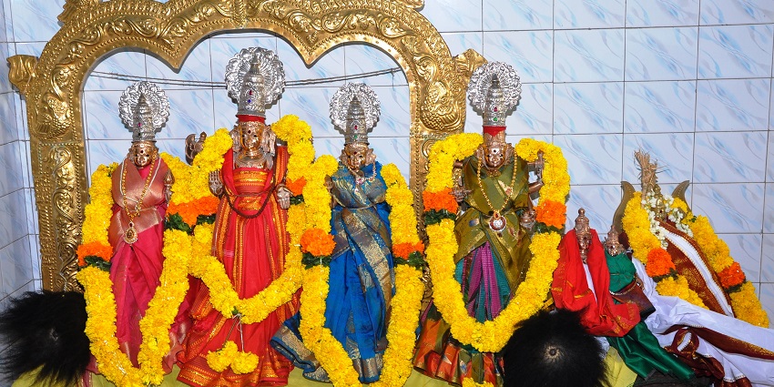 Statues of lords decorated for festivals