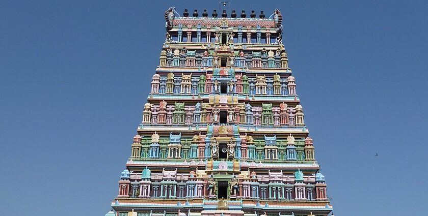 A view of Uthirakosamangai Temple situated in Ramanathapuram, Tamil Nadu