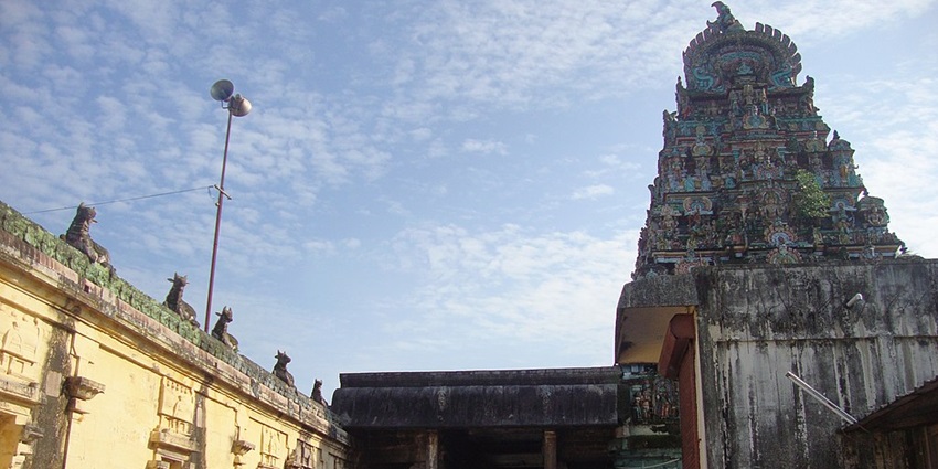 Entrance view of Vaitheeswaran Koil, a famous Navgraha temple in Chennai