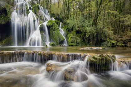 A view of Vattaparai Waterfalls surrounded by forest on all the sides and stunning views.