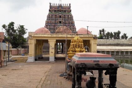 The entrance of the revered temple in and around Rameswaram in Tamil Nadu