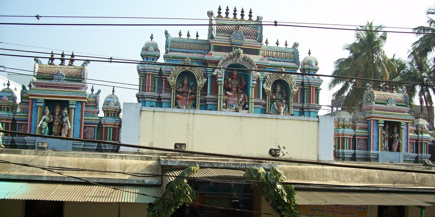 Entrance of the Vekkali Amman Temple, a devi temple in Tamil Nadu