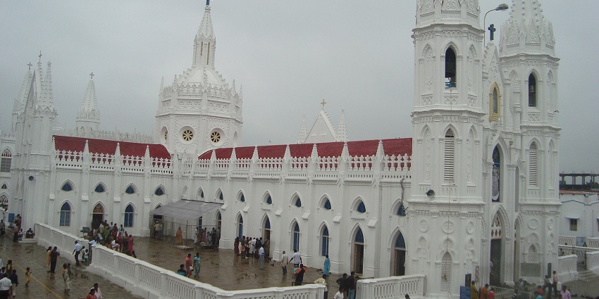 A glimpse of famous basilica known for miraculous healing and serene ambiance.