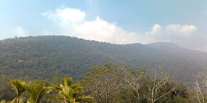 View of the Velliangiri Mountains seen from the Velliangiri Foothill, Coimbatore.