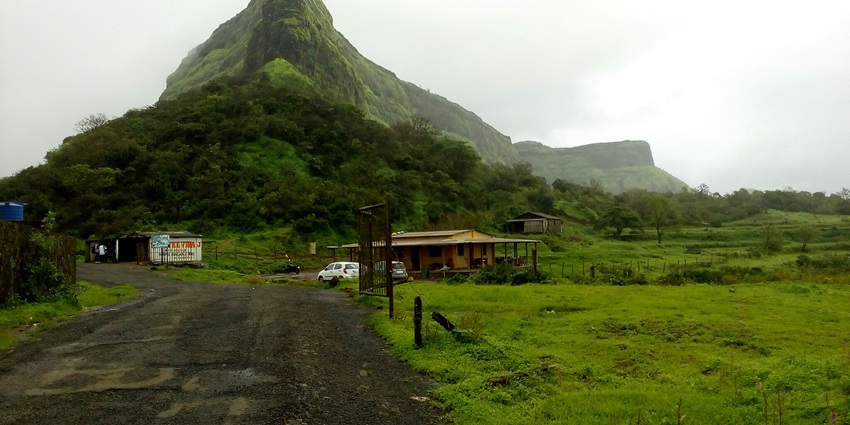 View of the ancient Visapur Fort, a famous place near Induri Fort in Maharashtra.