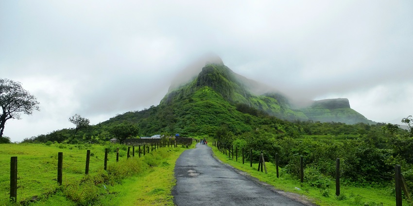 Snapshot of the hills of Visapur fort in the Maharashtra