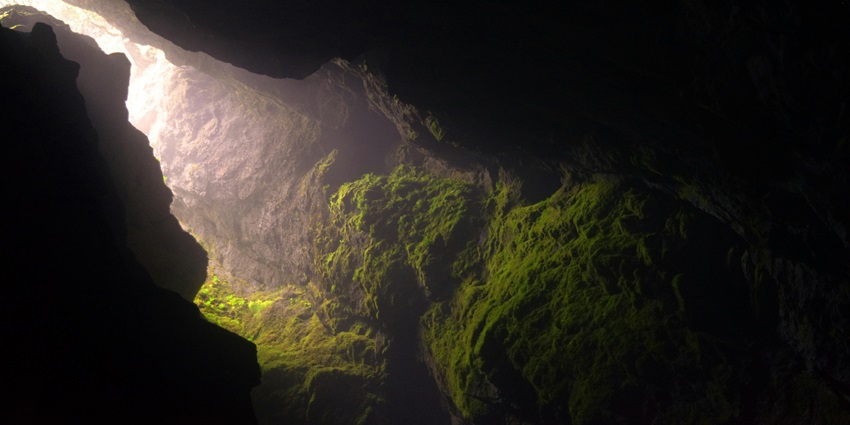 A glimpse of stunning rock formations inside Gupt Godavari Caves in Chitrakoot.