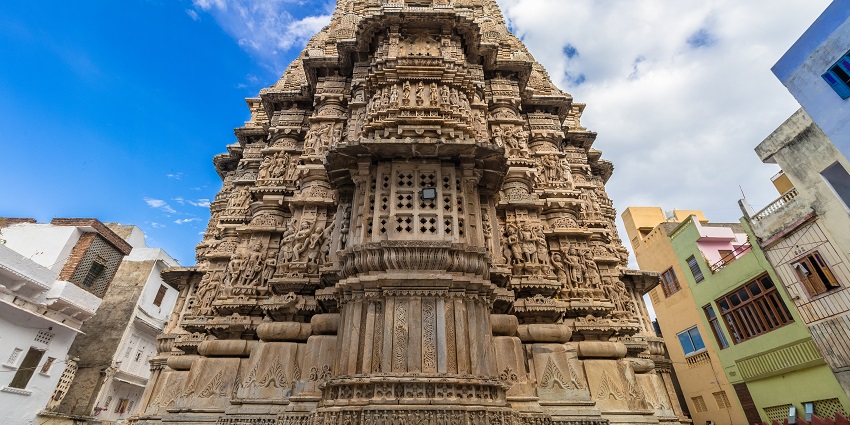 Visit Jagdish Temple in Udaipur, a stunning example of intricate Hindu architecture.