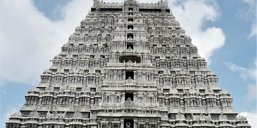 Snapshot of the gopuram of a Hindu Temple in Tamil Nadu–Things To Do In Karaikal