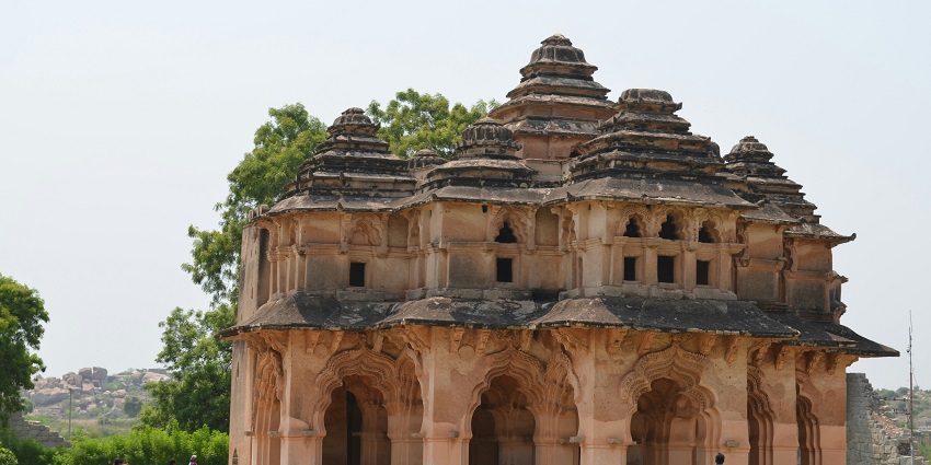 A glimpse of the towering temple in Agroha, a famous spiritual attraction of the region.