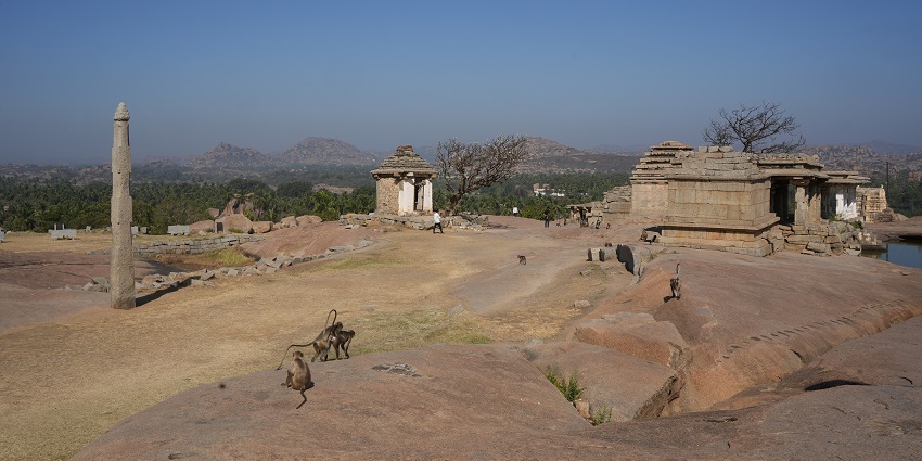 Hemakuta Hill Temples, a historical temple complex with stunning views of Hampi.