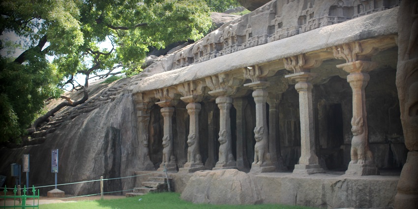 A picture of the Pancha Cave, which is an interesting one of the things to do in Mahabalipuram.