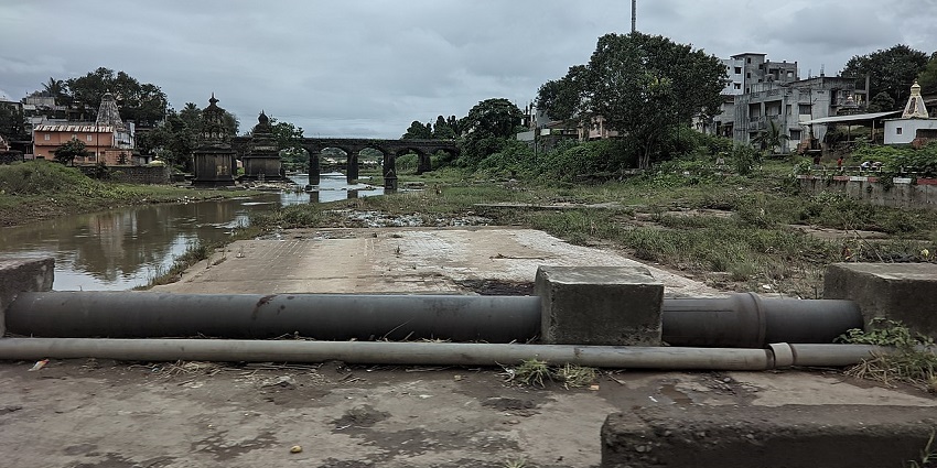 The serene landscape of Wai features ancient temples along the banks of the Krishna River.