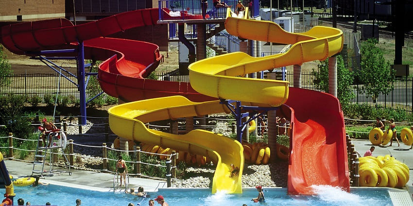 Fin waterslides at the Shivganga Waterpark And Resort, adding thrill to your trip.
