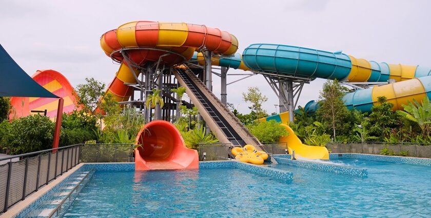 Enjoy the adrenaline rush of a water slide ride at a top water park destination in Kolhapur.