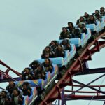 A thrilling roller coaster ride at a theme park, one of the exciting water parks in Kathmandu.