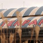 Image of a large sign written water park on a building - explore water parks in panipat