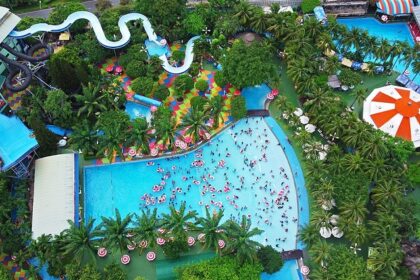 A glimpse of water slides, things to enjoy at a water park in Meerut, Uttar Pradesh.