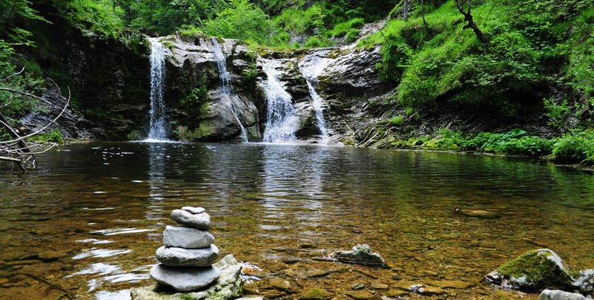 A glimpse of a beautiful waterfall featuring greenery and serene waters in Maharashtra.